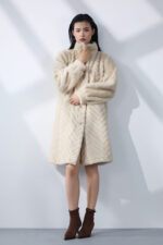 Ivory Chevron Coat - Image 5