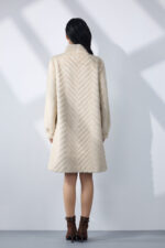 Ivory Chevron Coat - Image 4